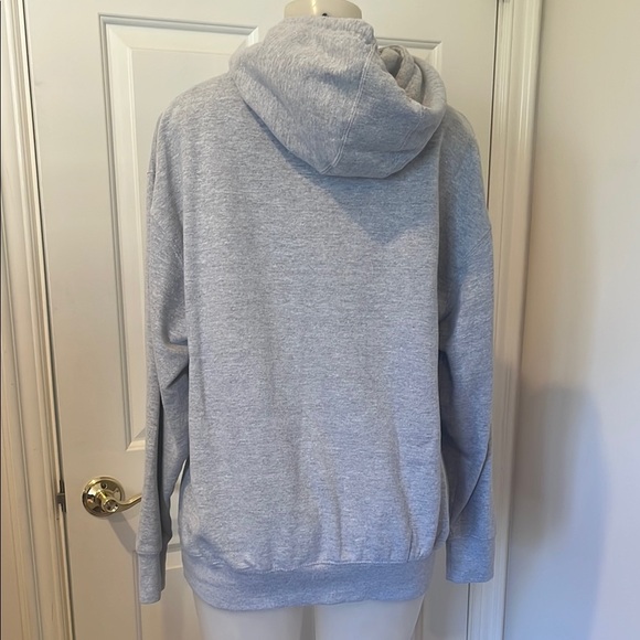 New Gray Women's Hoodie Sweater with pink butterfly logo size Large - Picture 6 of 6